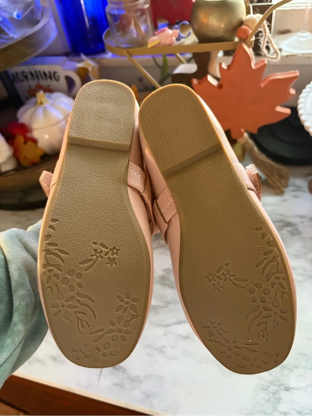 Kids Dolce Vita Buckley Mary Jane Flats in Light Pink with Silver Buckle Strap